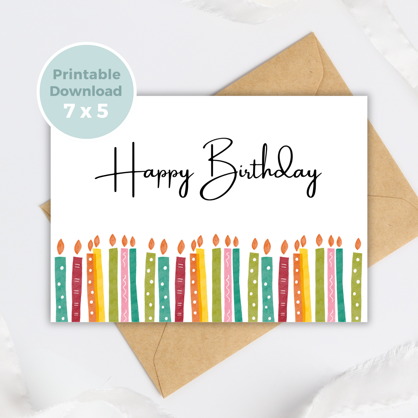 Printable Birthday Card - Candles
