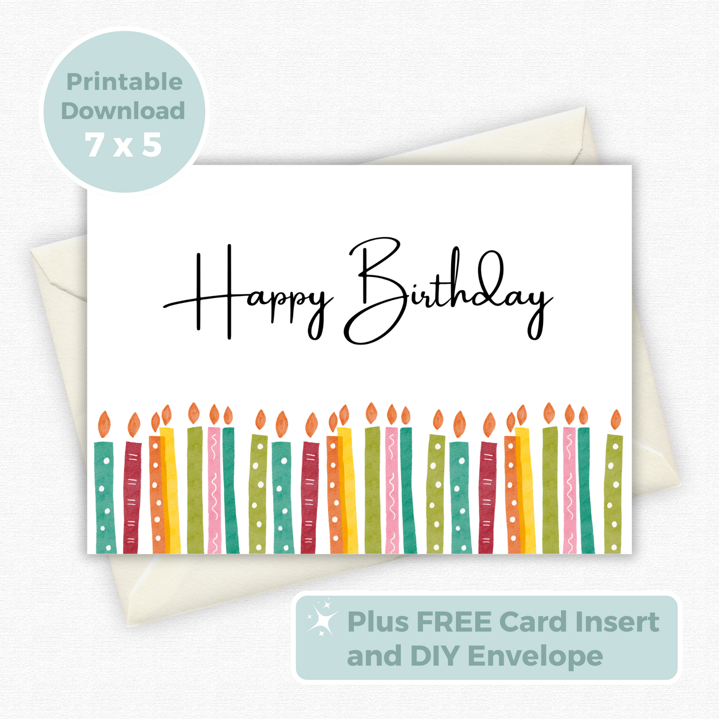 Printable Birthday Card - Candles