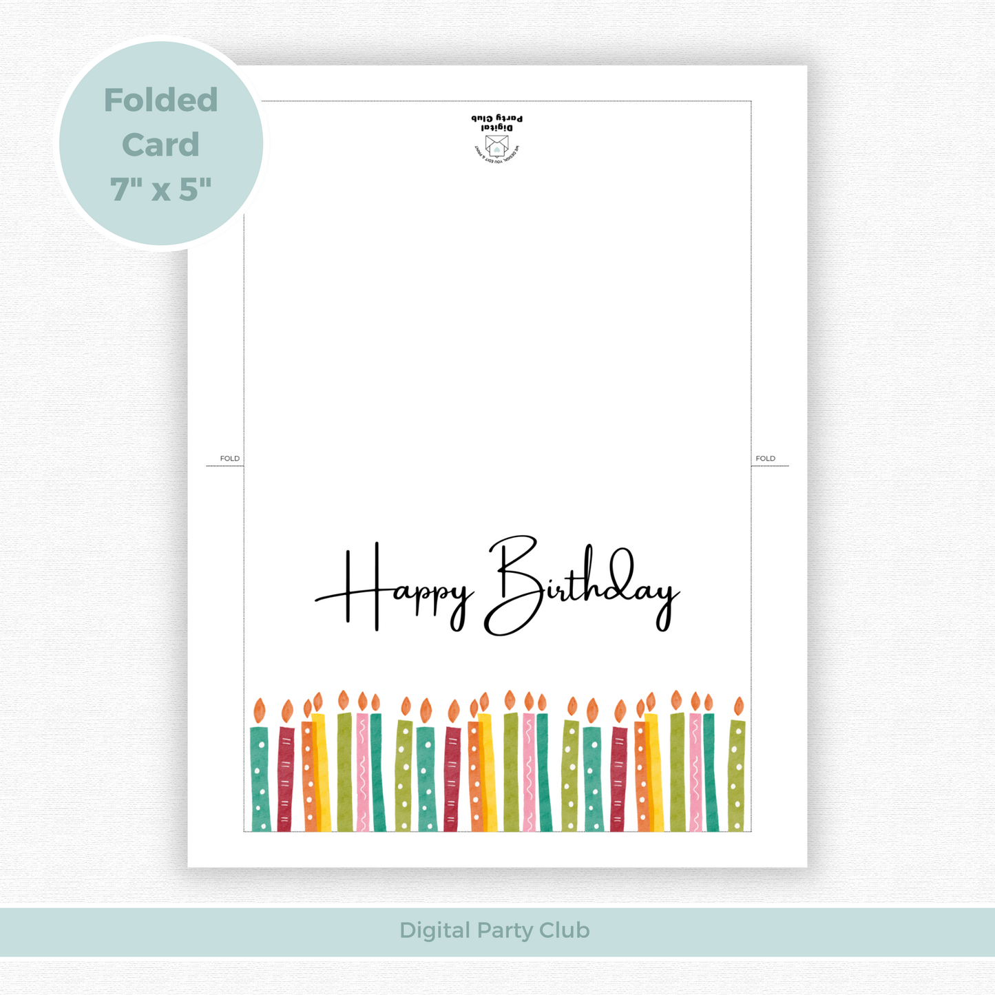 Printable Birthday Card - Candles