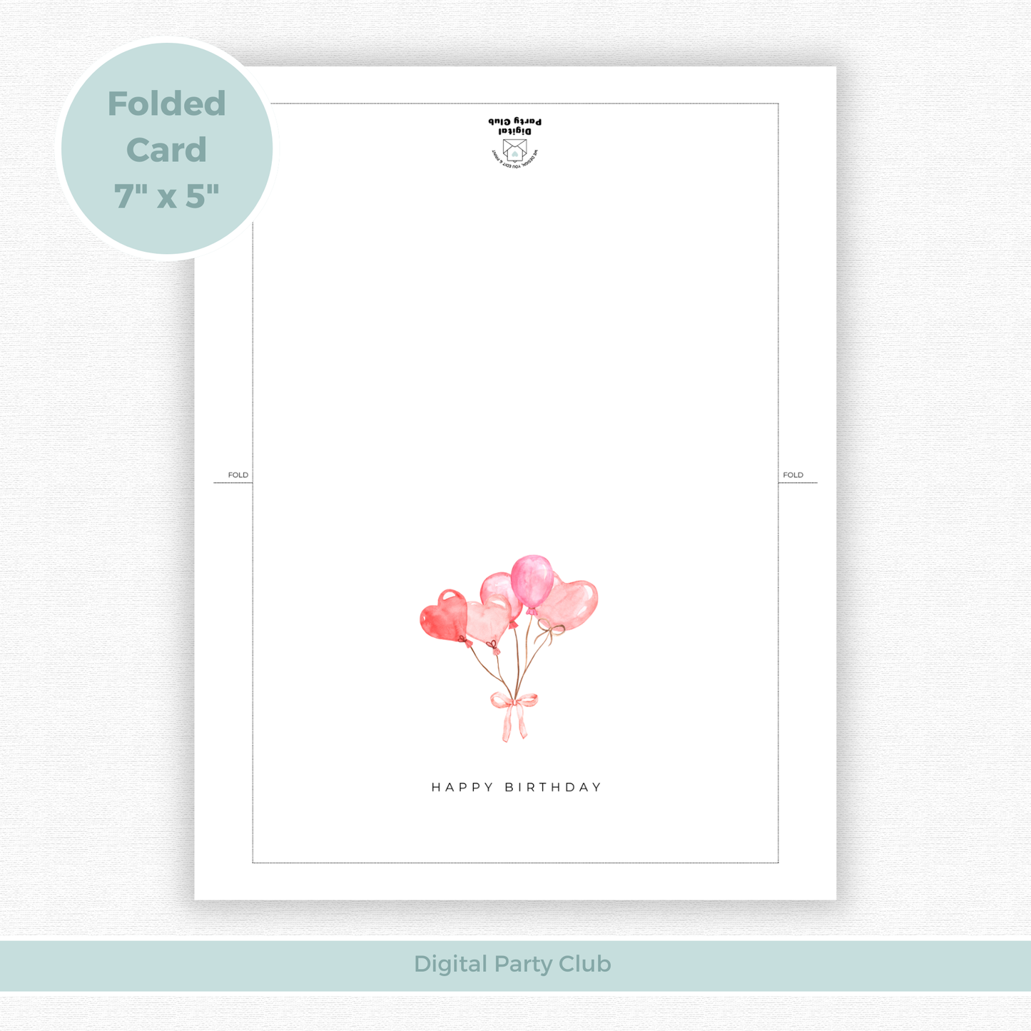 Printable Birthday Card - Balloons