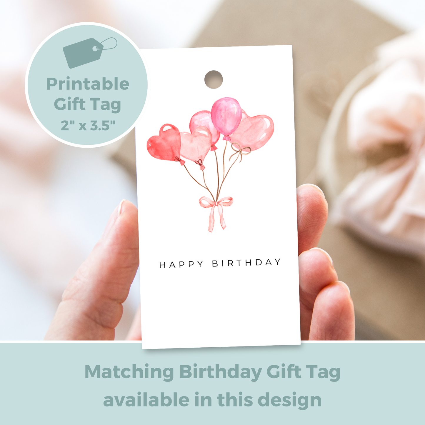 Printable Birthday Card - Balloons