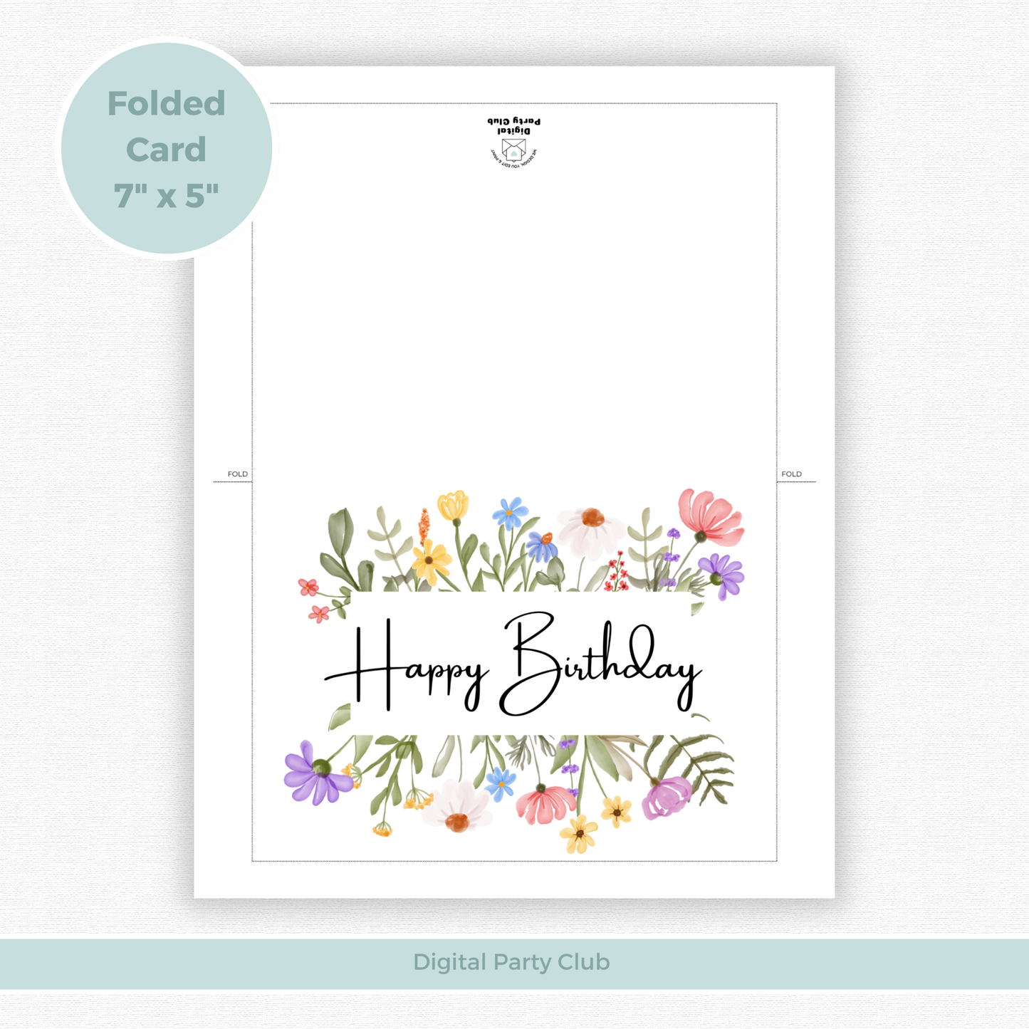 Printable Birthday Card - Flowers