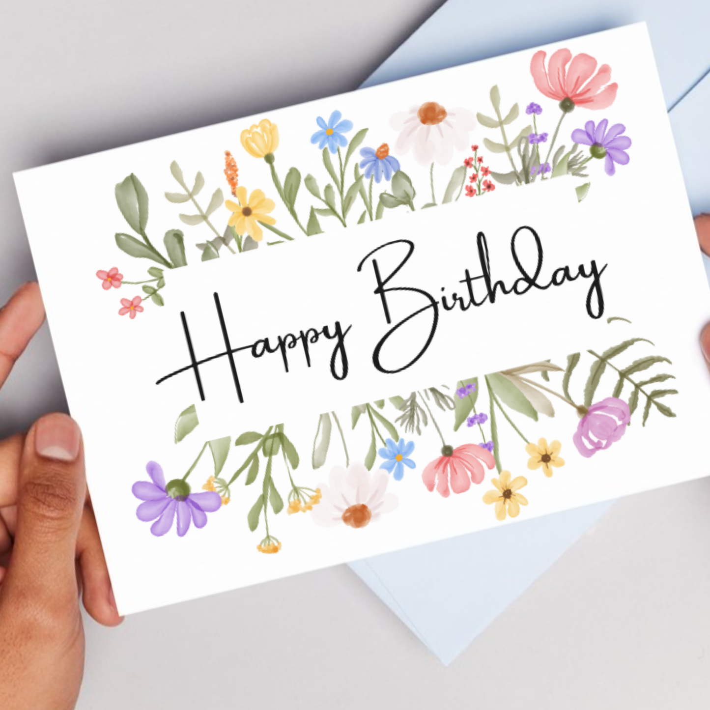 Printable Birthday Card - Flowers