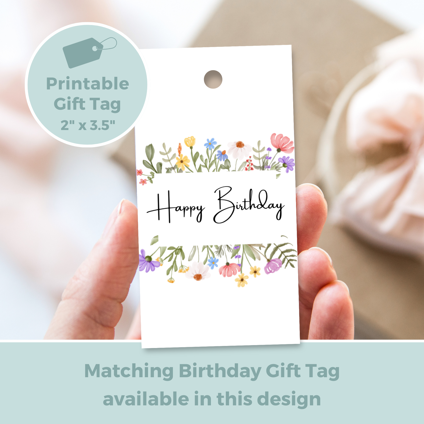 Printable Birthday Card - Flowers