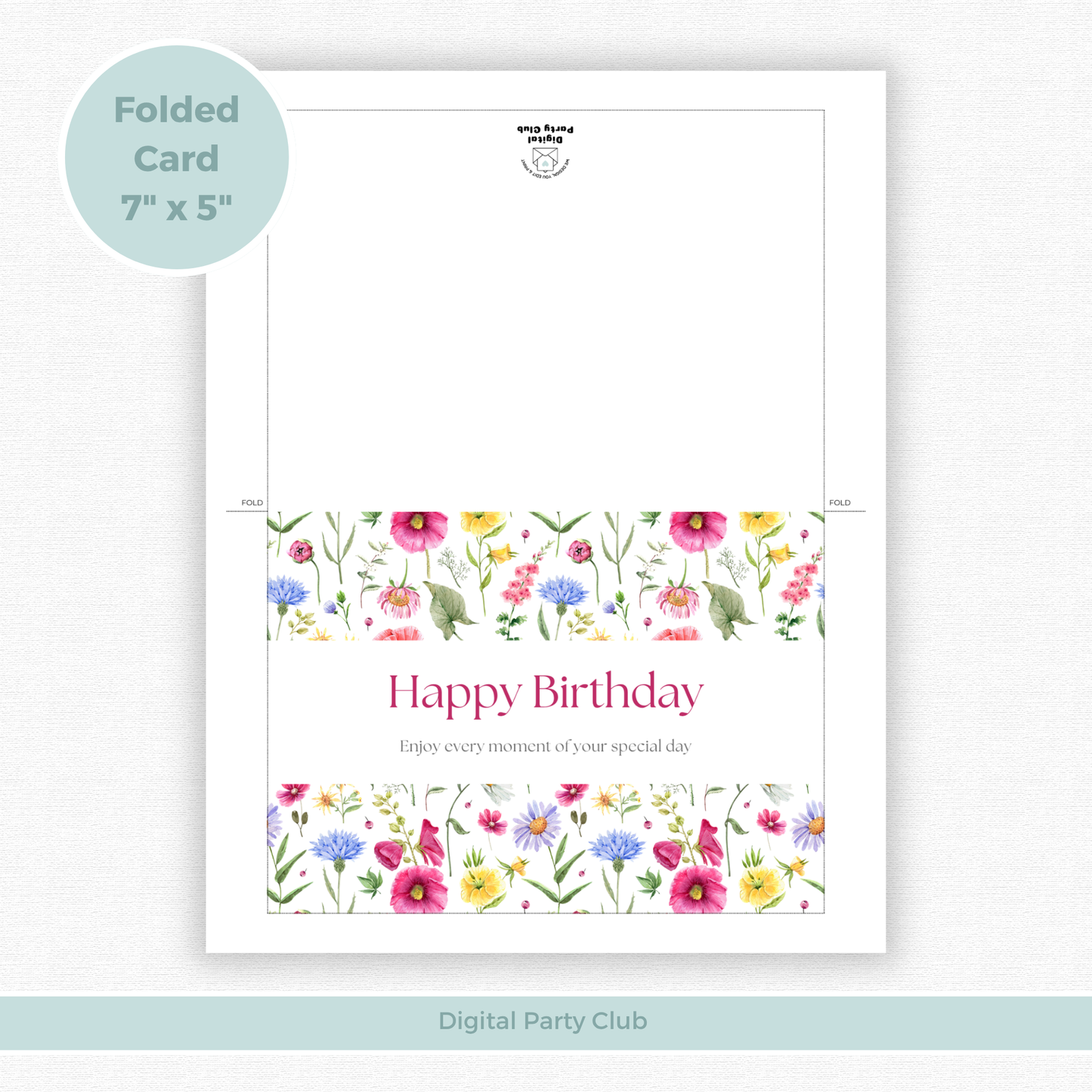 Printable Birthday Card - Flowers