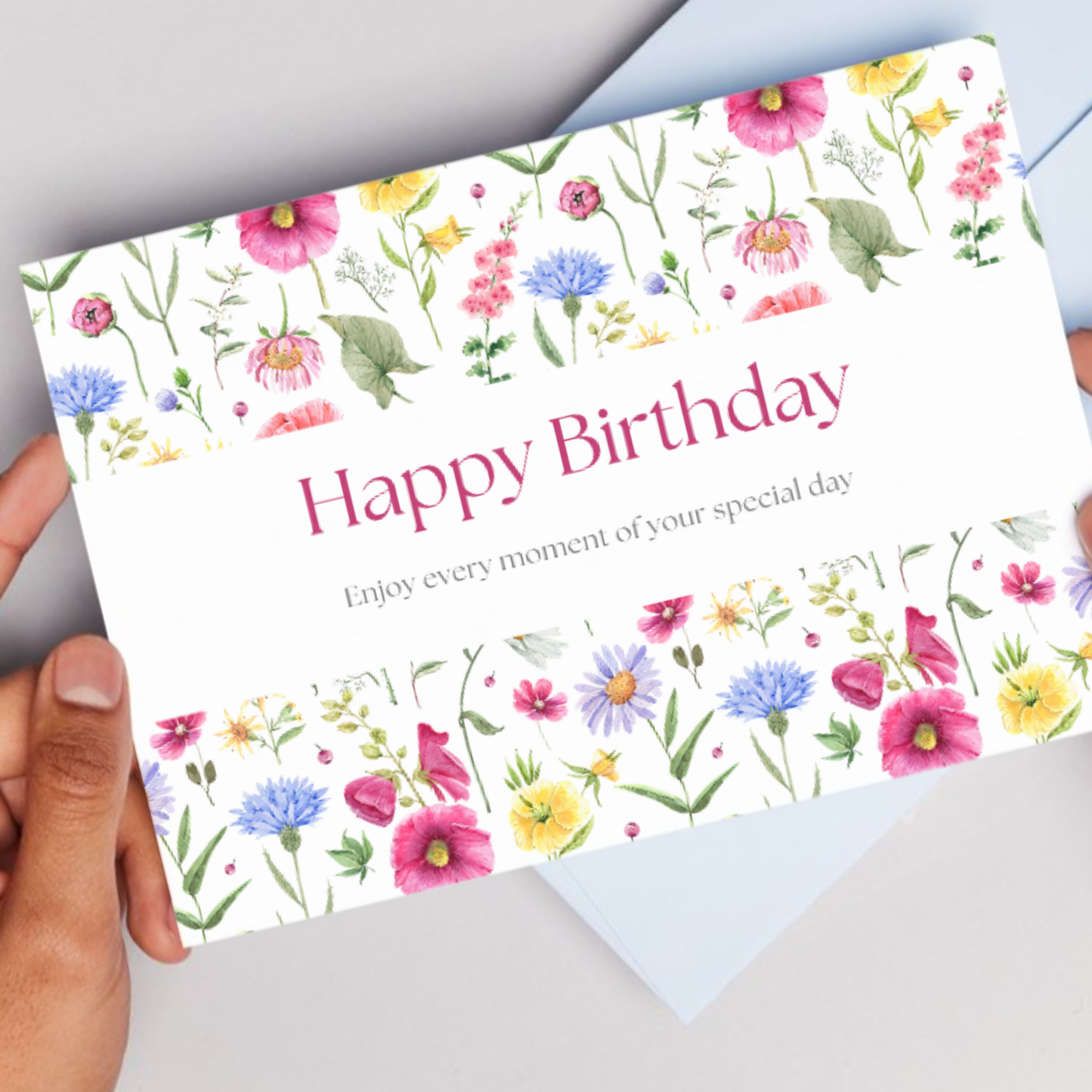 Printable Birthday Card - Flowers