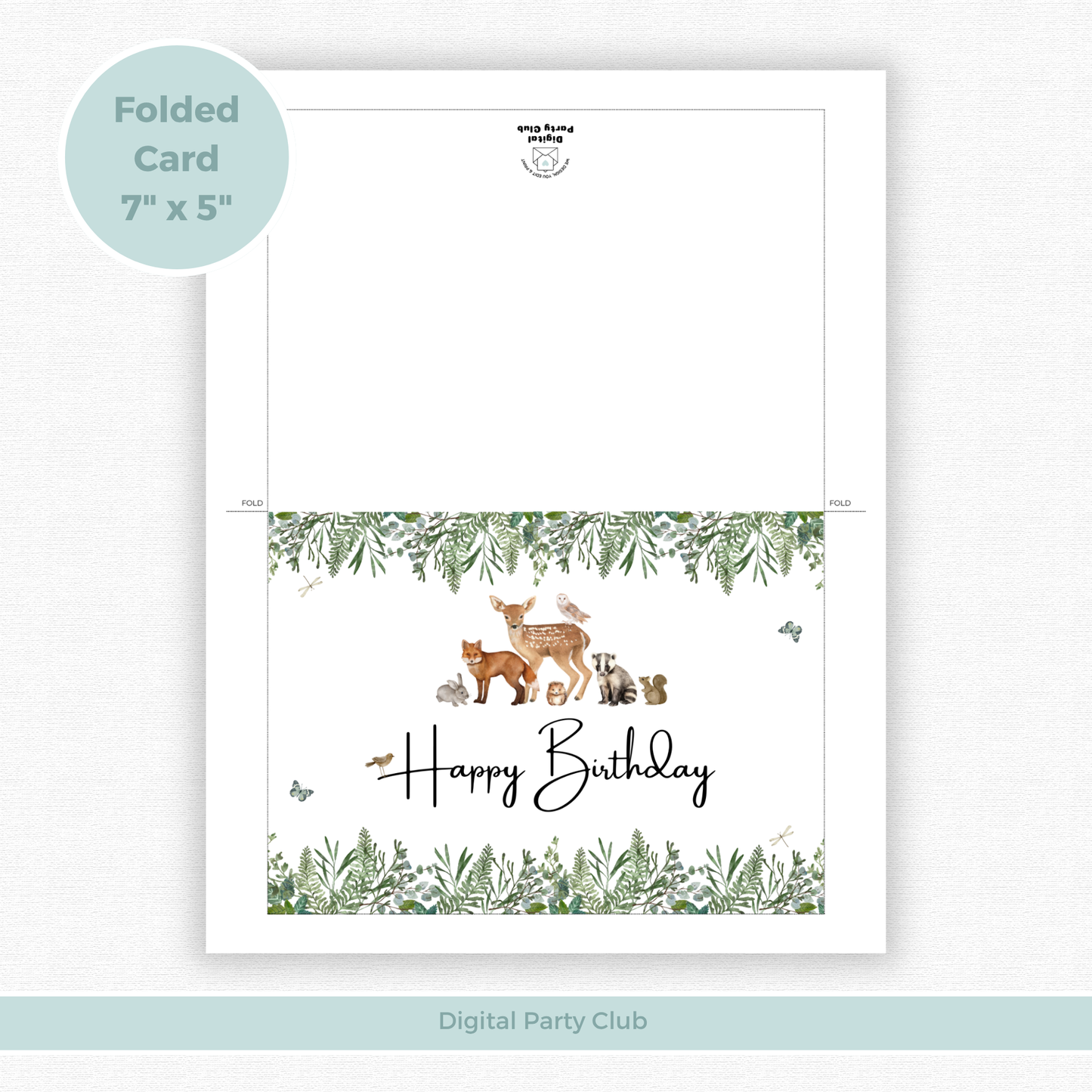 Printable Birthday Card - Woodland Animals