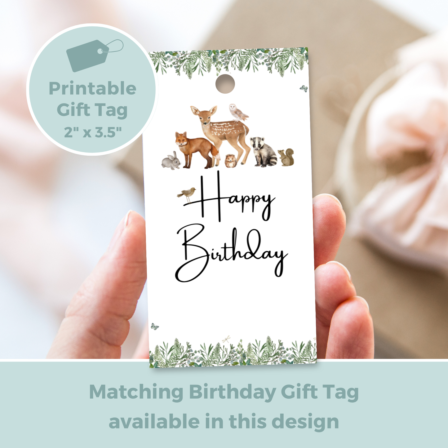 Printable Birthday Card - Woodland Animals