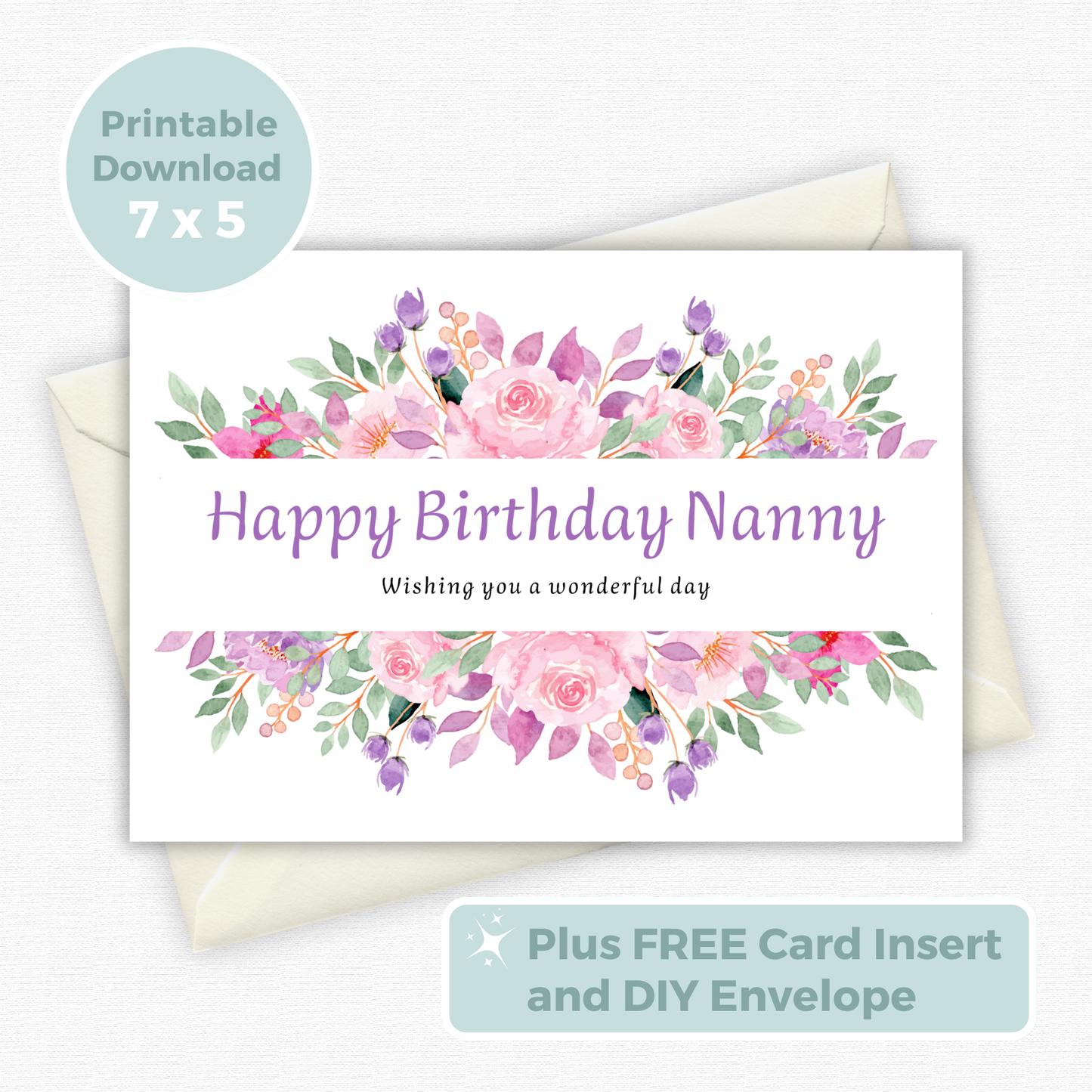 Printable Birthday Card - Nanny