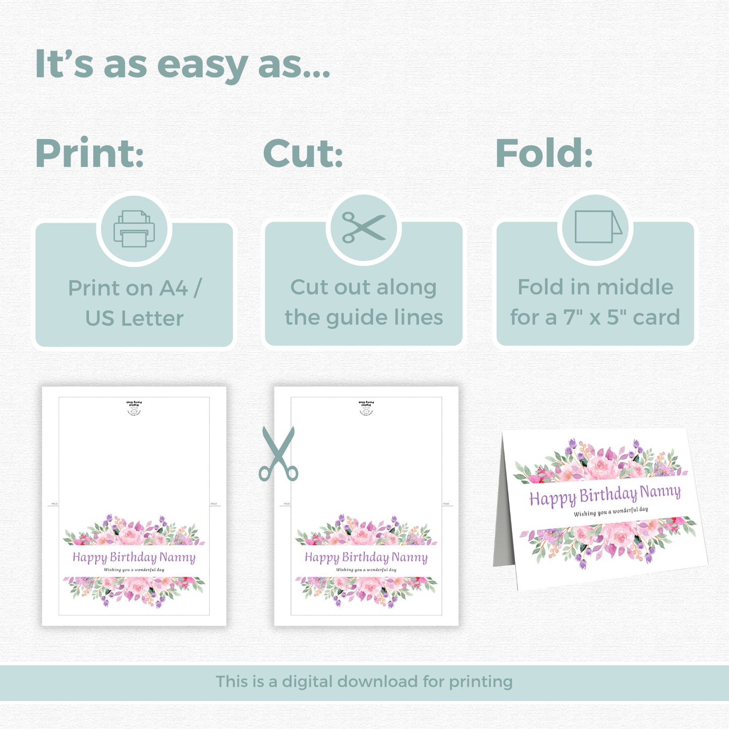 Printable Birthday Card - Nanny