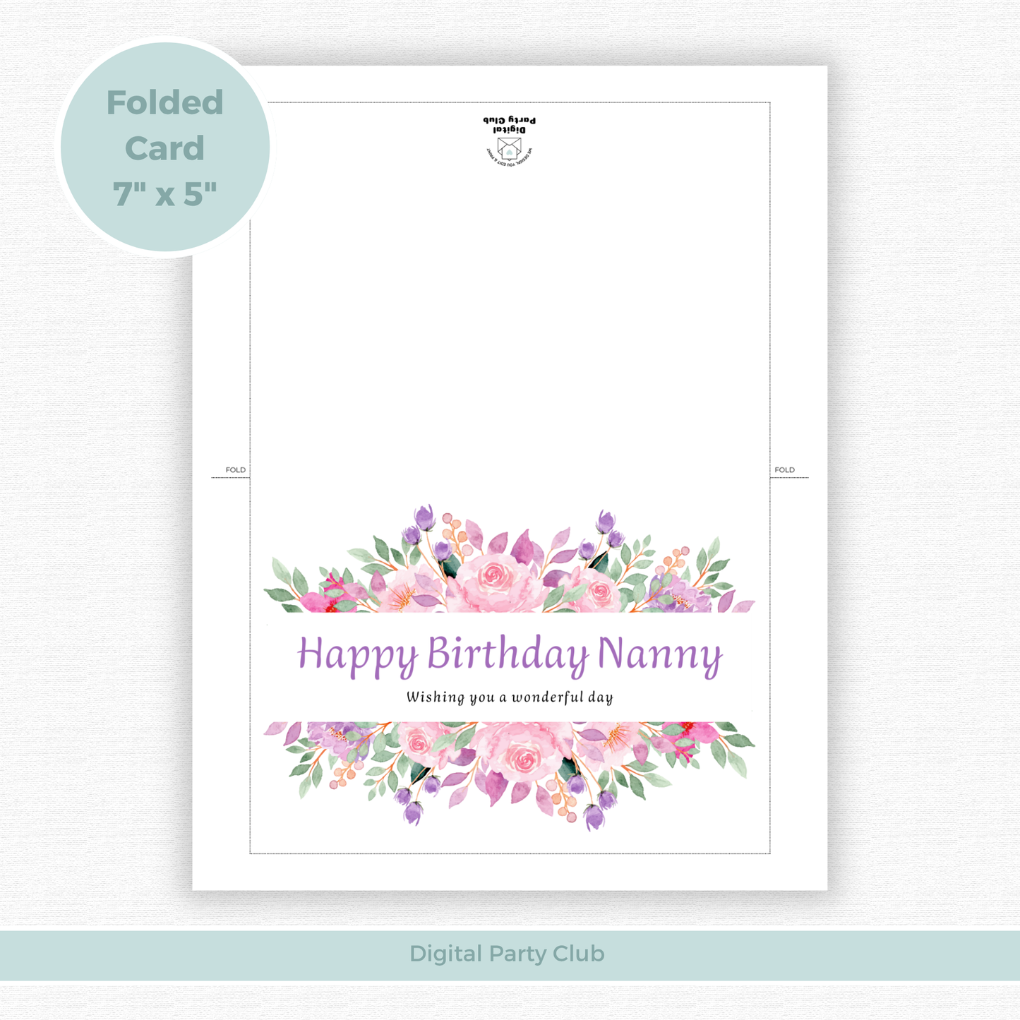Printable Birthday Card - Nanny