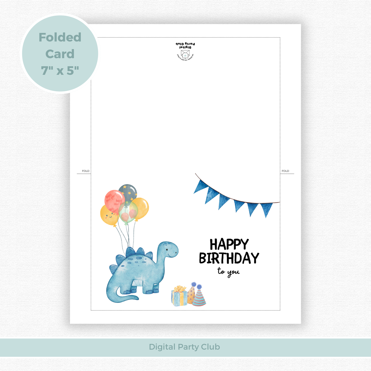 Printable Birthday Card - Dinosaur