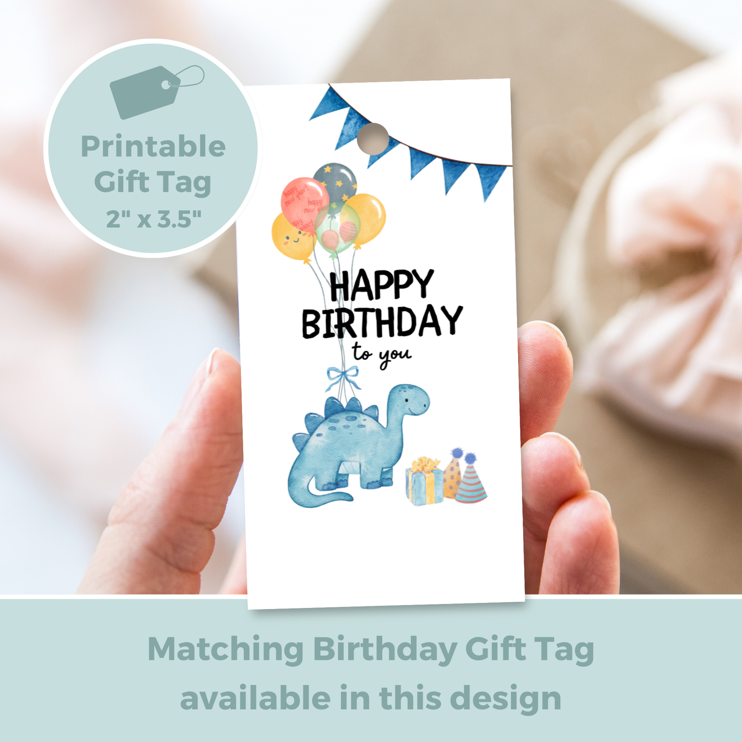 Printable Birthday Card - Dinosaur
