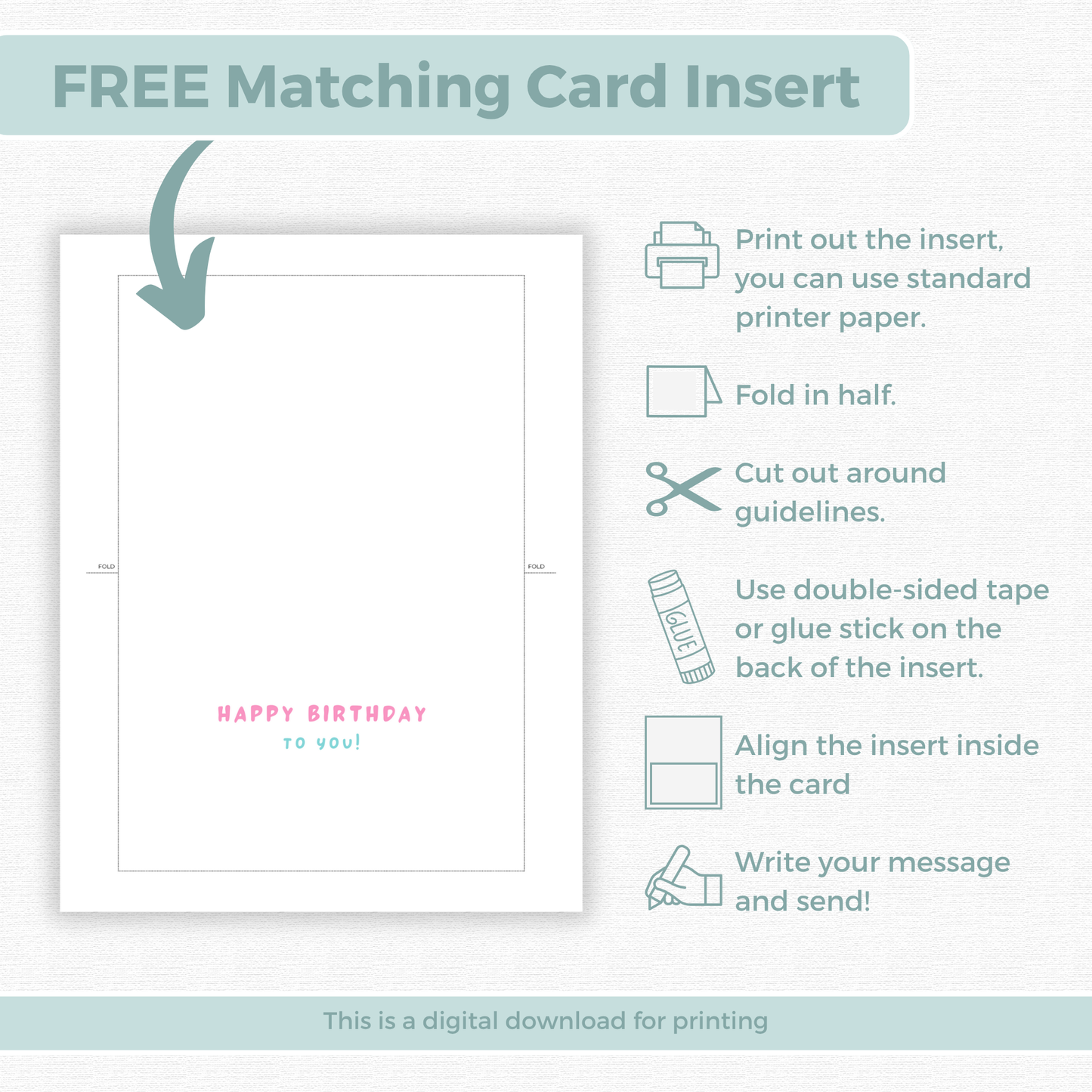 Printable Birthday Card - Unicorn