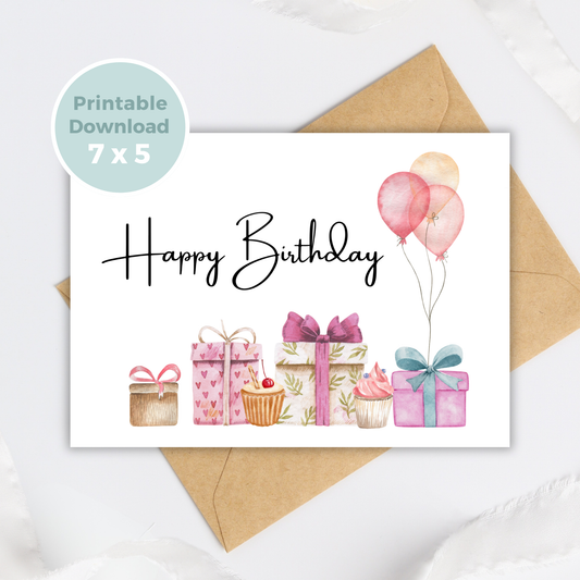 Printable Birthday Card - Presents