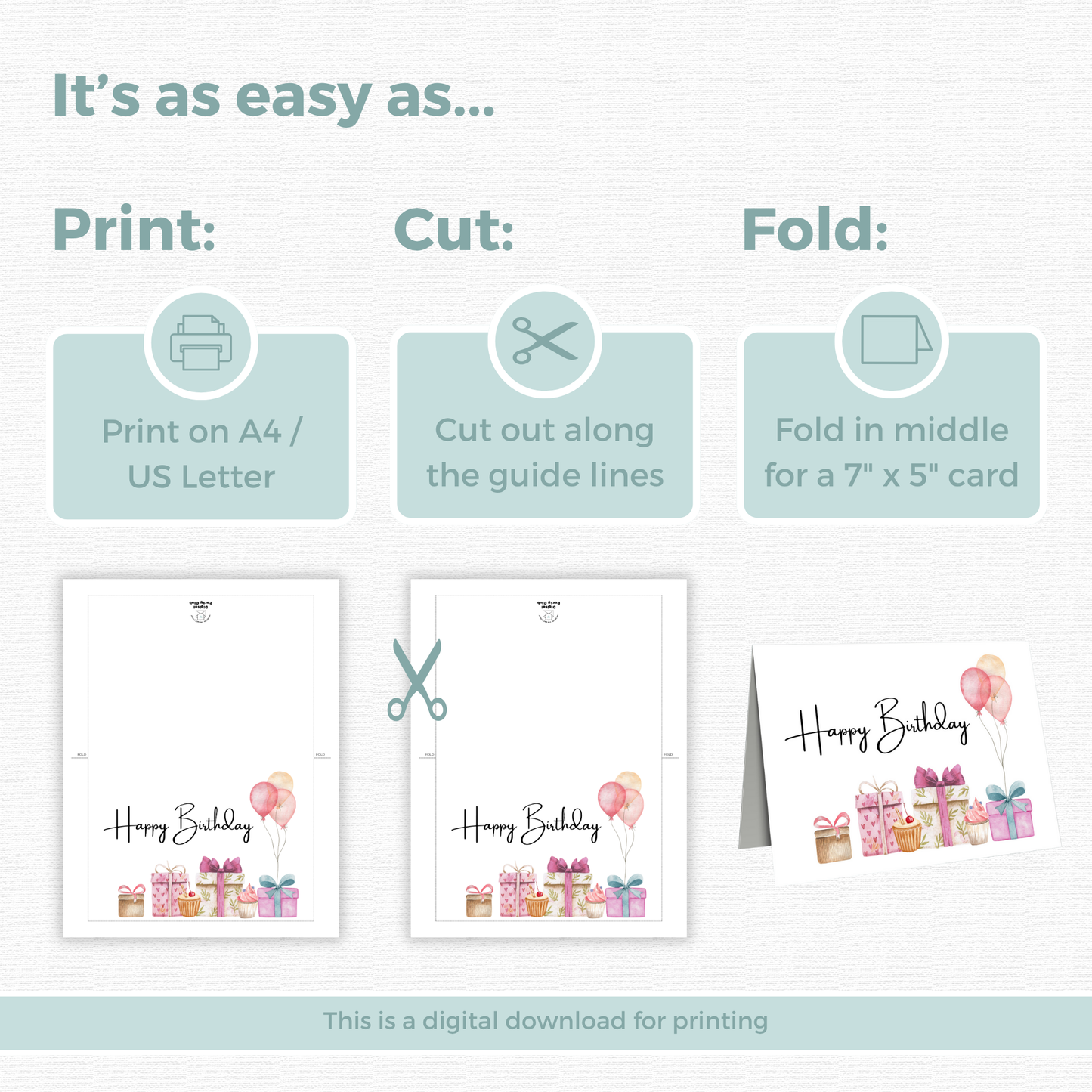 Printable Birthday Card - Presents