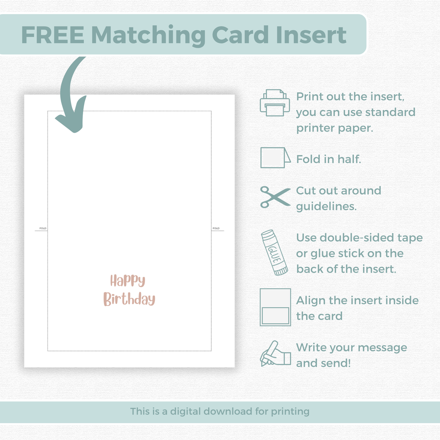 Printable Birthday Card - Baby Elephant