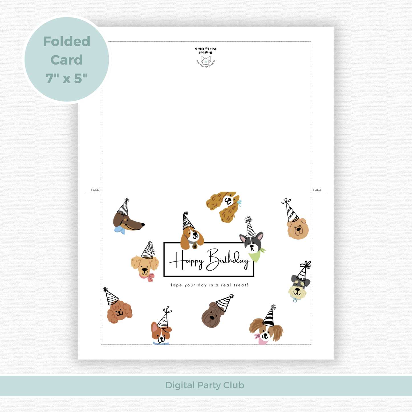 Printable Birthday Card - Cute Dogs
