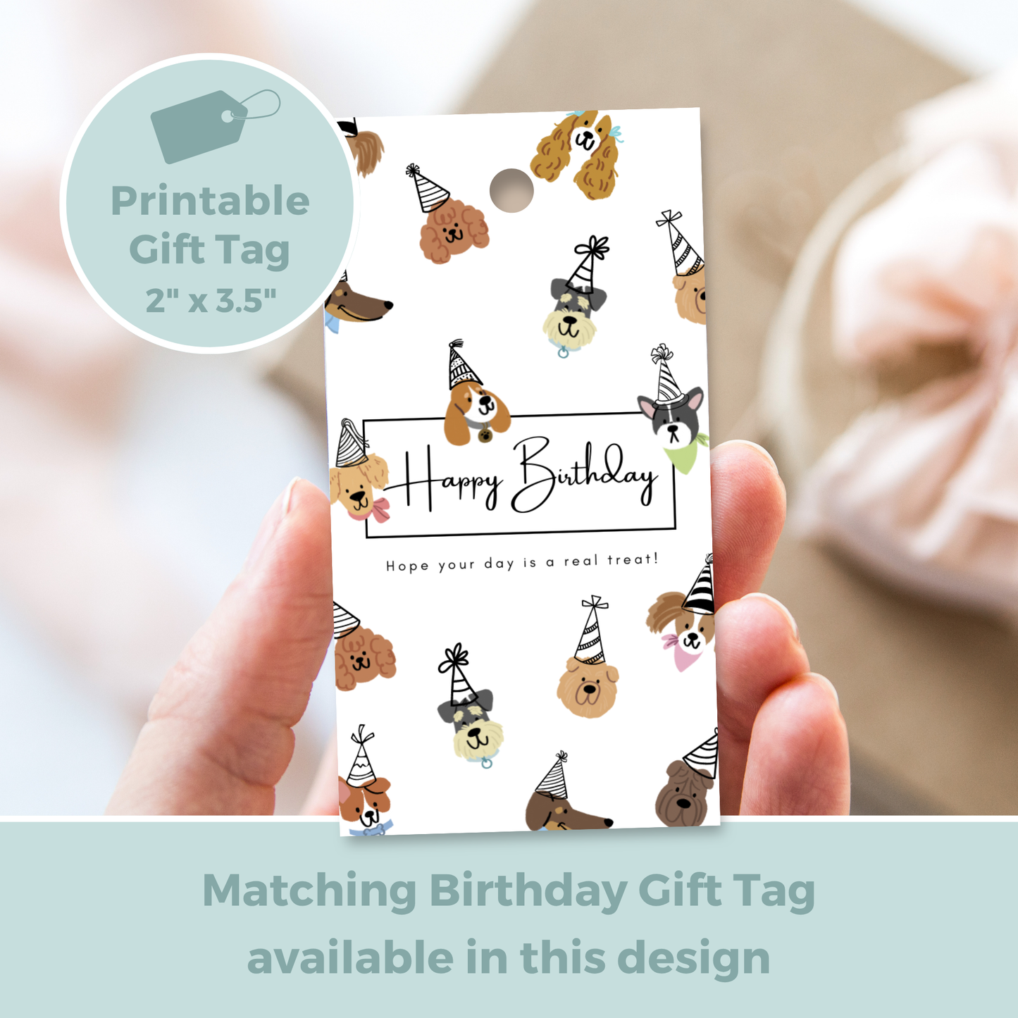 Printable Birthday Card - Cute Dogs