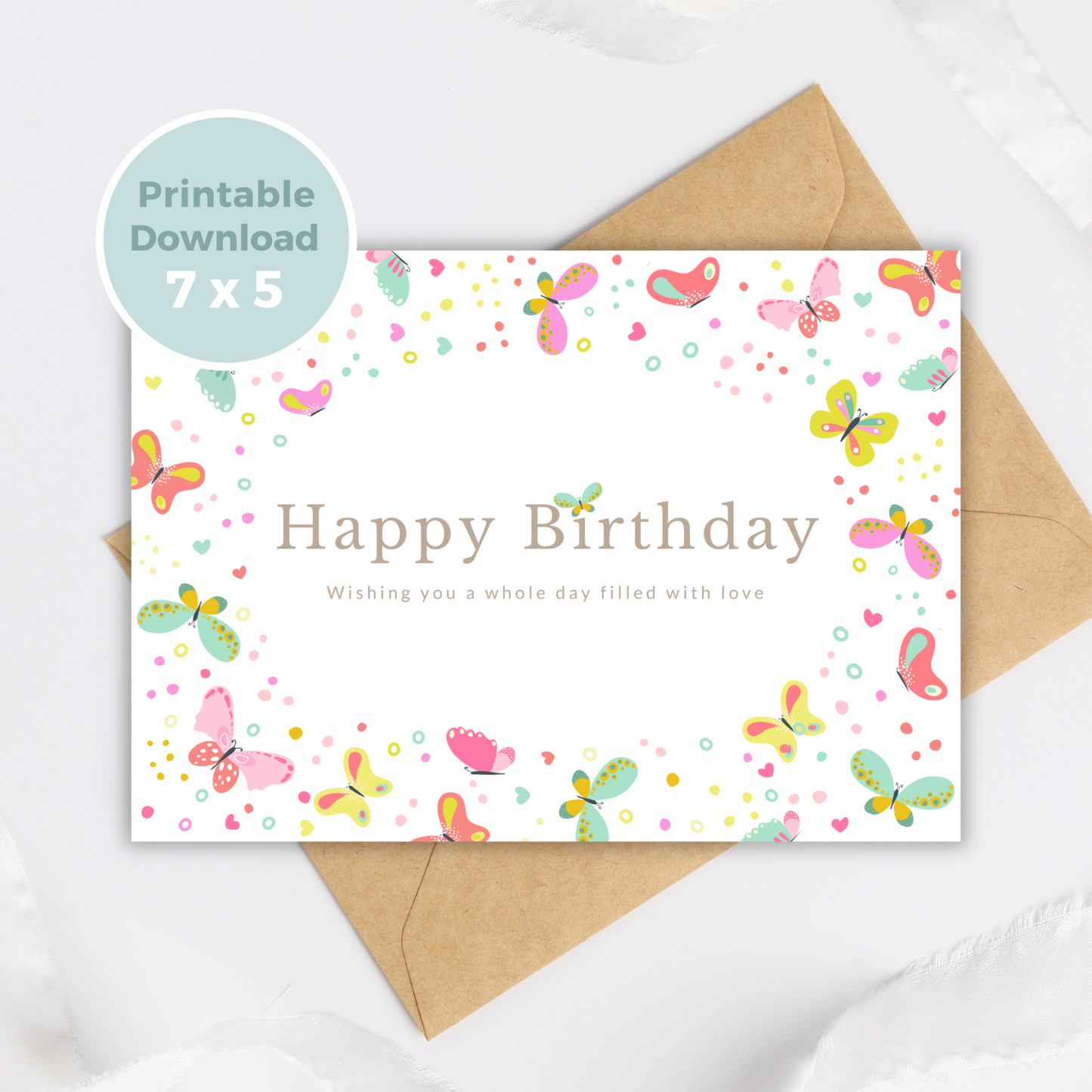 Printable Birthday Card - Butterflies