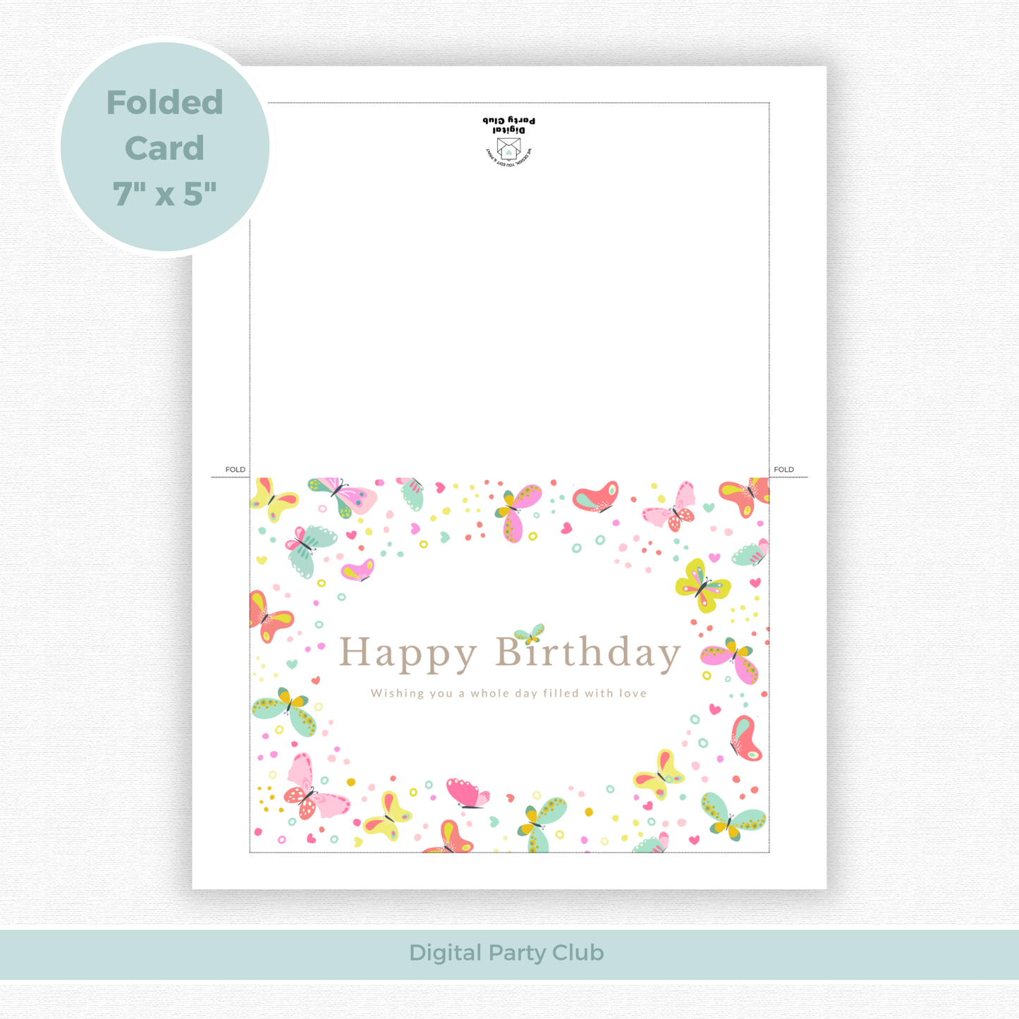 Printable Birthday Card - Butterflies