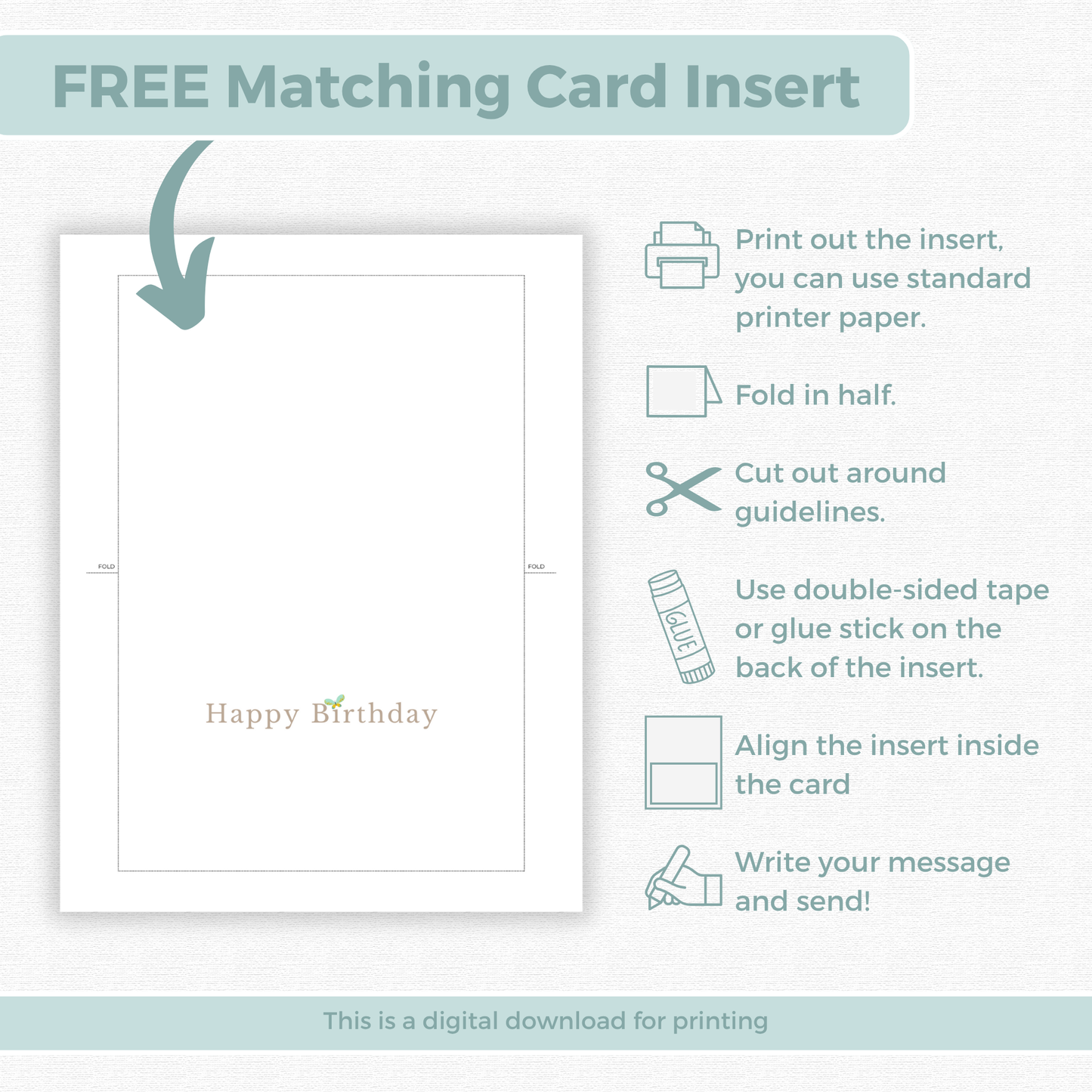 Printable Birthday Card - Butterflies