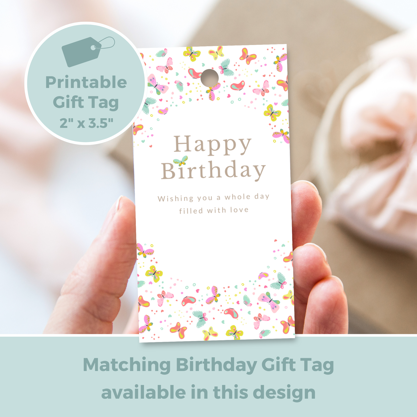 Printable Birthday Card - Butterflies