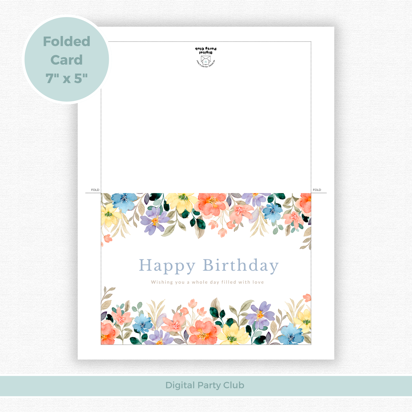 Printable Birthday Card - Flowers