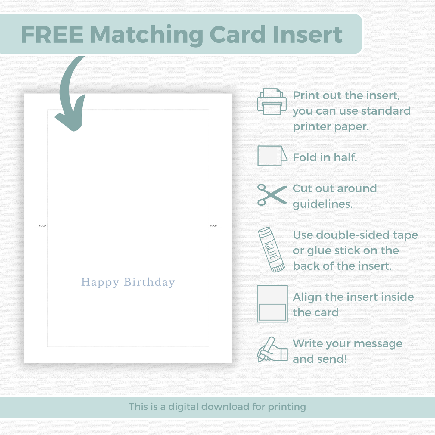 Printable Birthday Card - Flowers