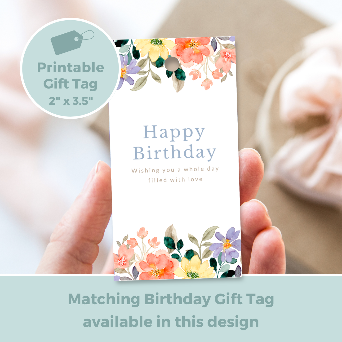 Printable Birthday Card - Flowers