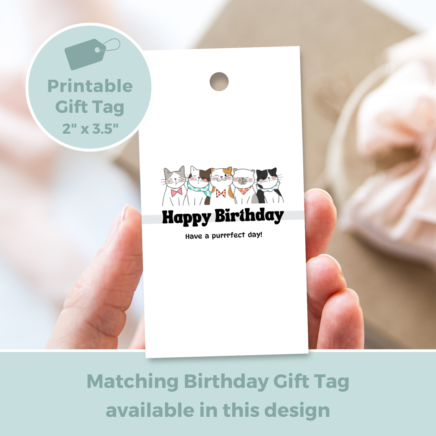 Printable Birthday Card - Purrfect