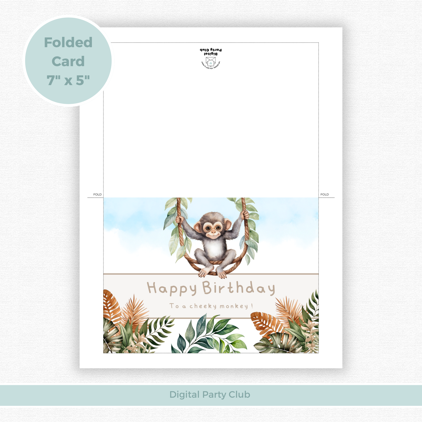 Printable Birthday Card - Cheeky Monkey