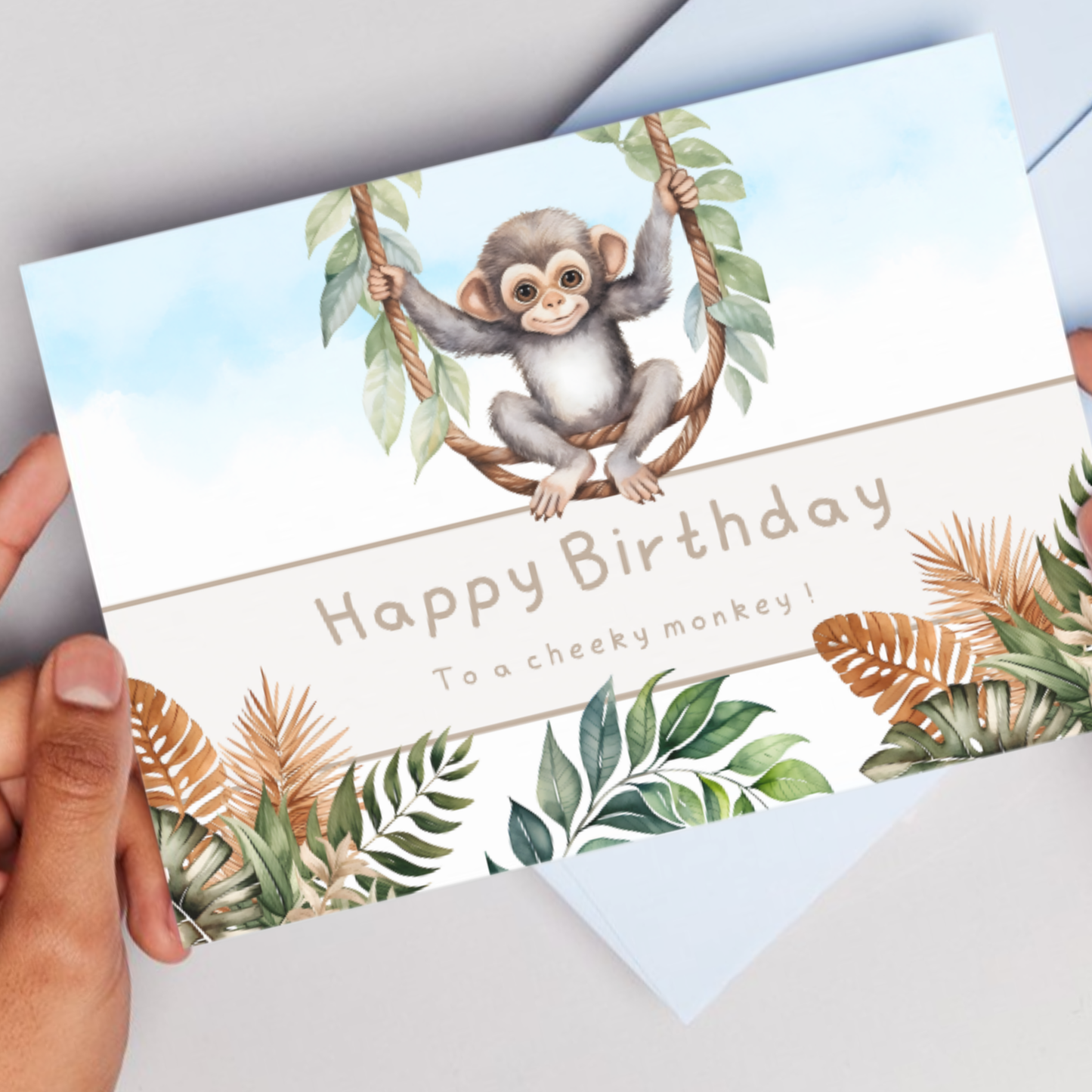 Printable Birthday Card - Cheeky Monkey