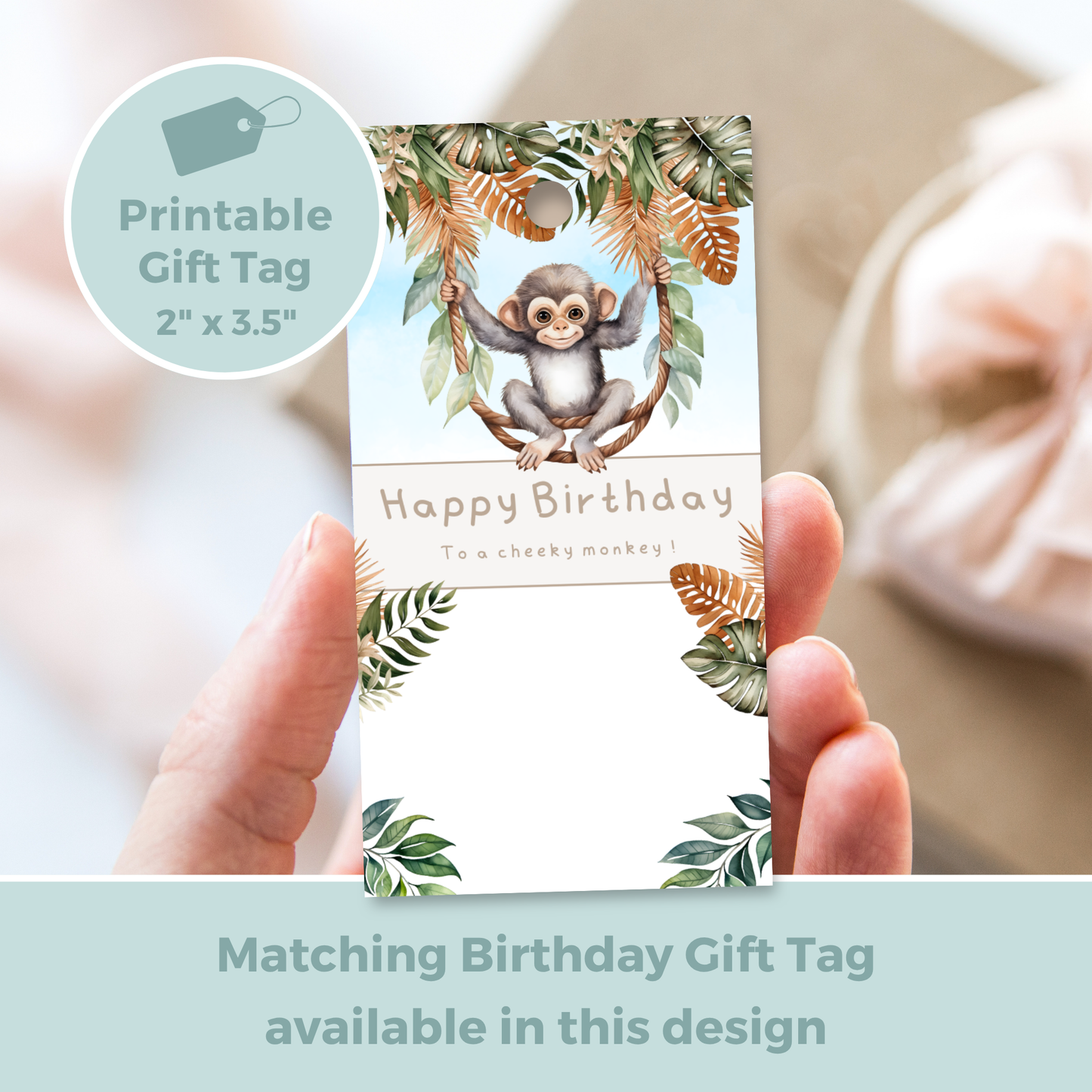 Printable Birthday Card - Cheeky Monkey