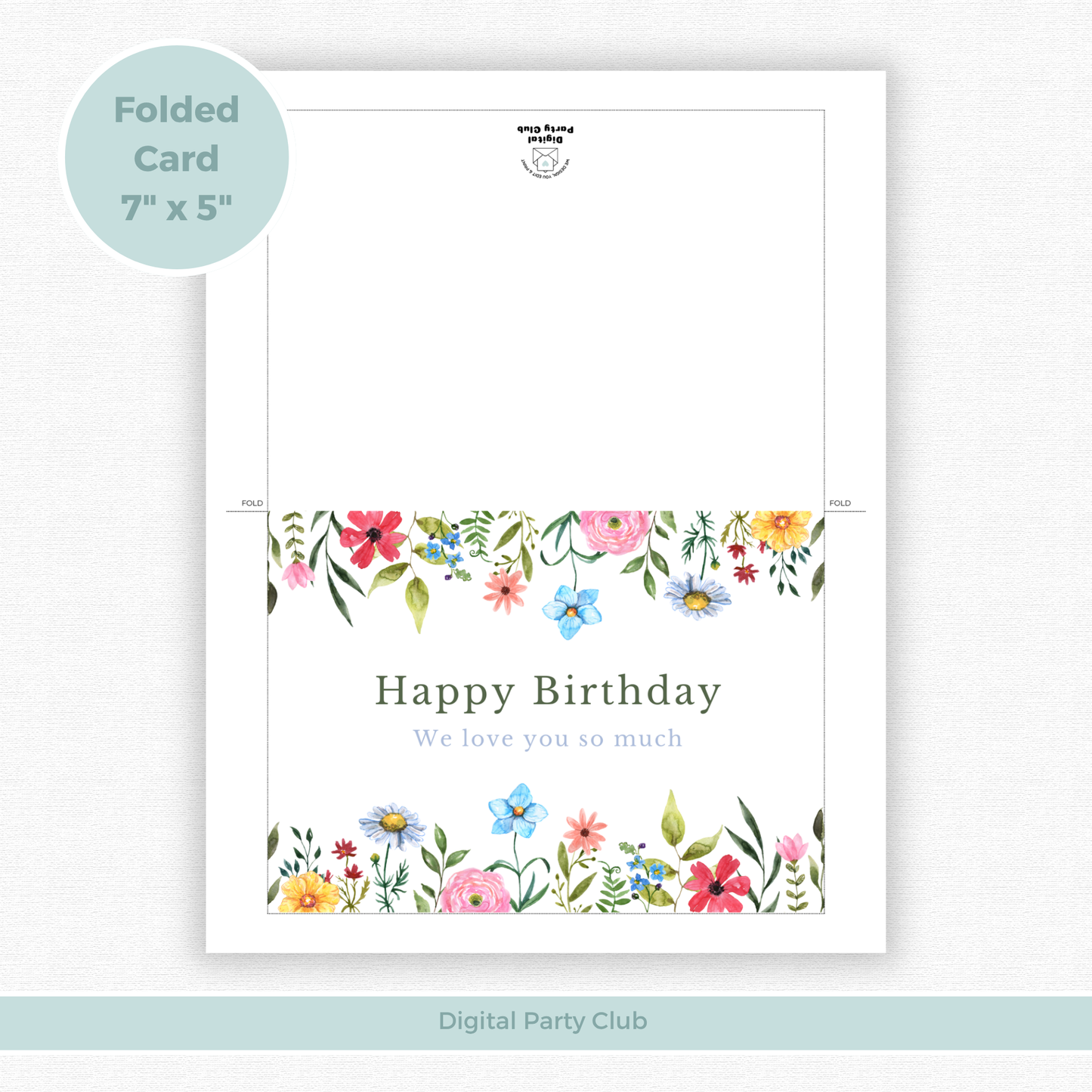 Printable Birthday Card - Pretty Flowers