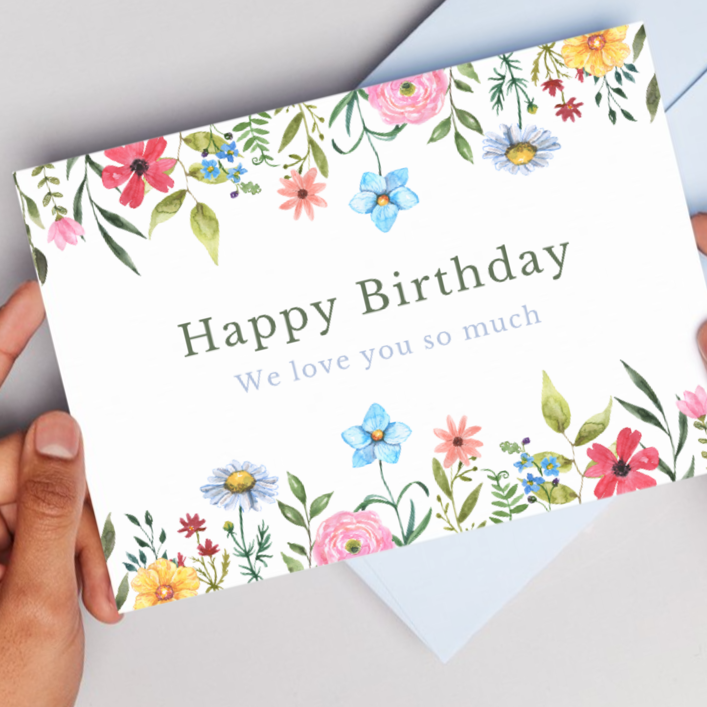 Printable Birthday Card - Pretty Flowers