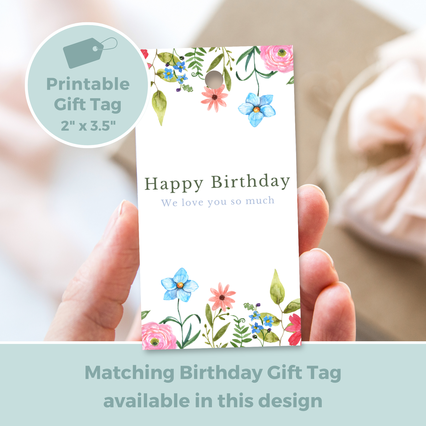 Printable Birthday Card - Pretty Flowers