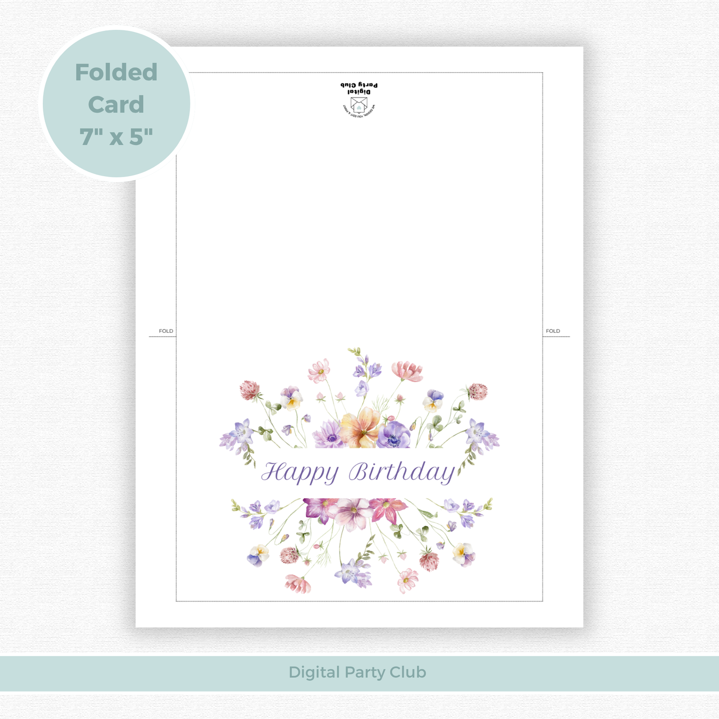 Printable Birthday Card - Wild Flowers