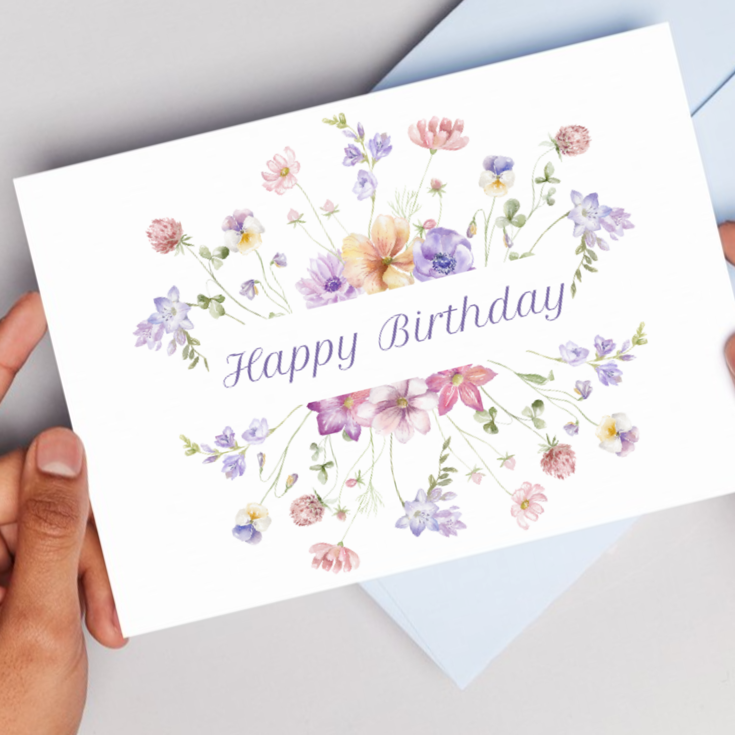 Printable Birthday Card - Wild Flowers