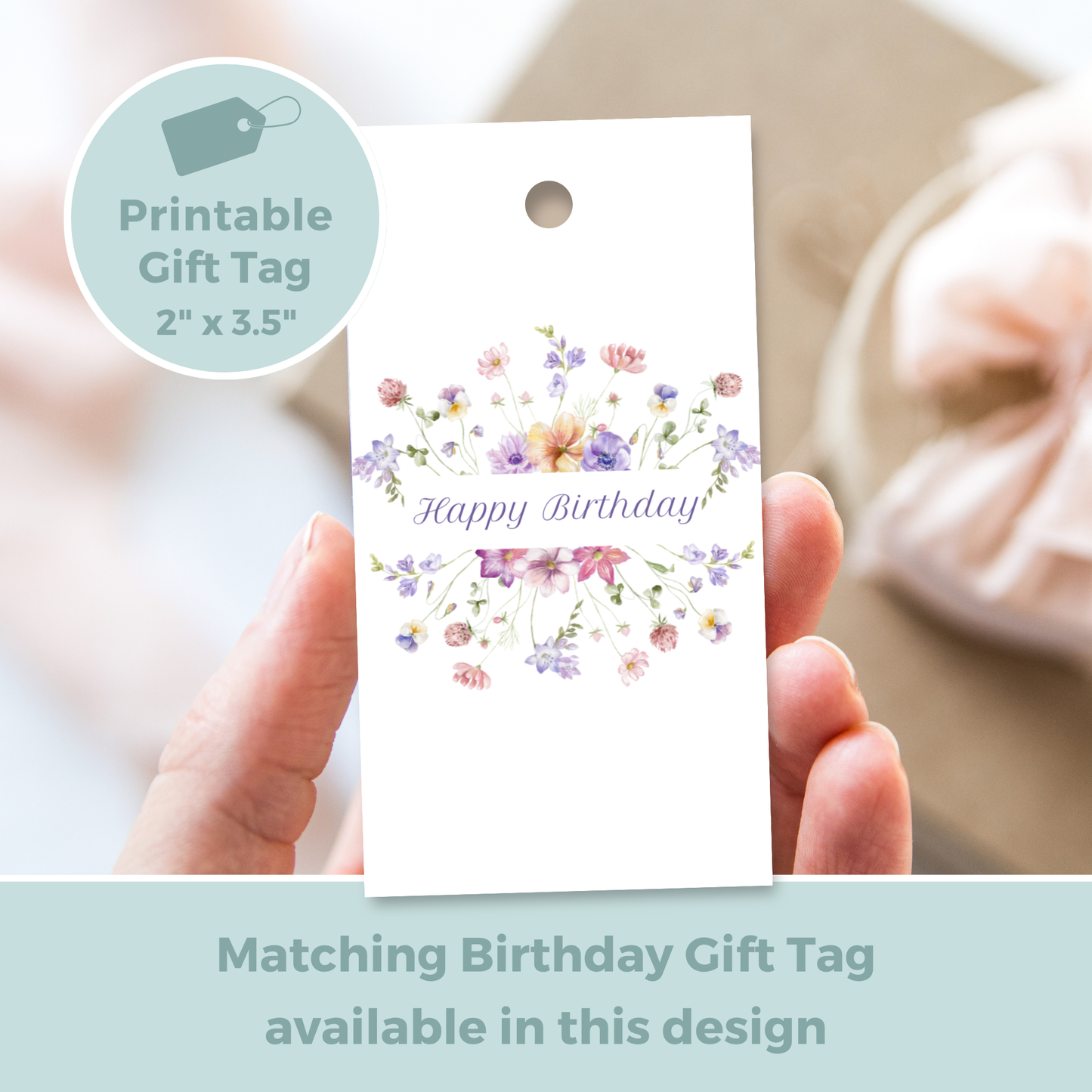 Printable Birthday Card - Wild Flowers