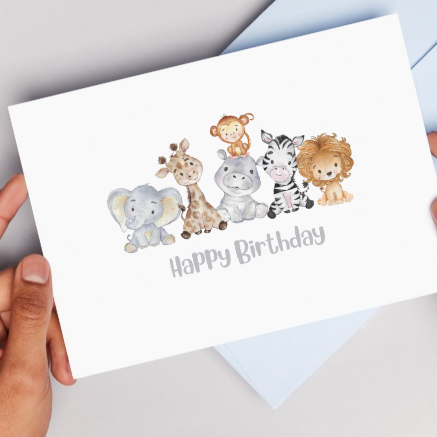 Printable Birthday Card - Safari Animals