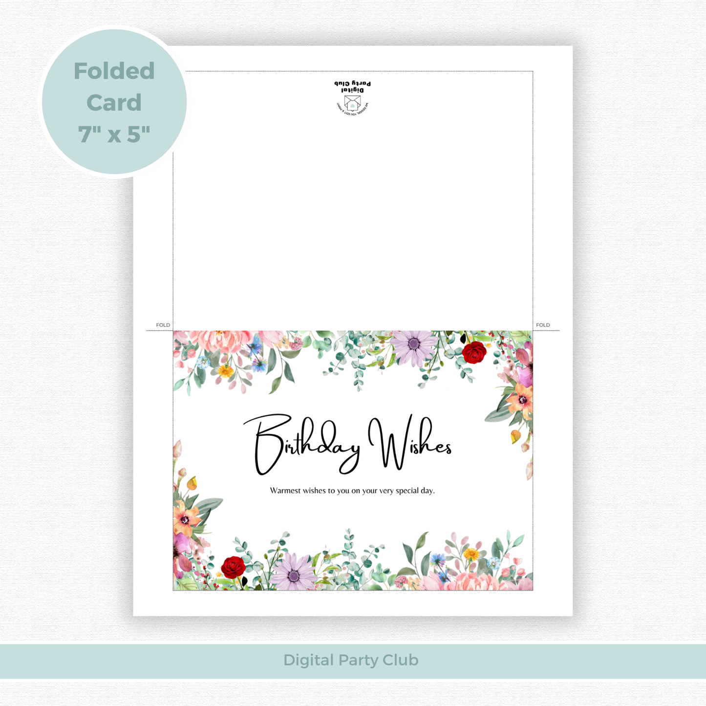 Printable Birthday Card - Floral