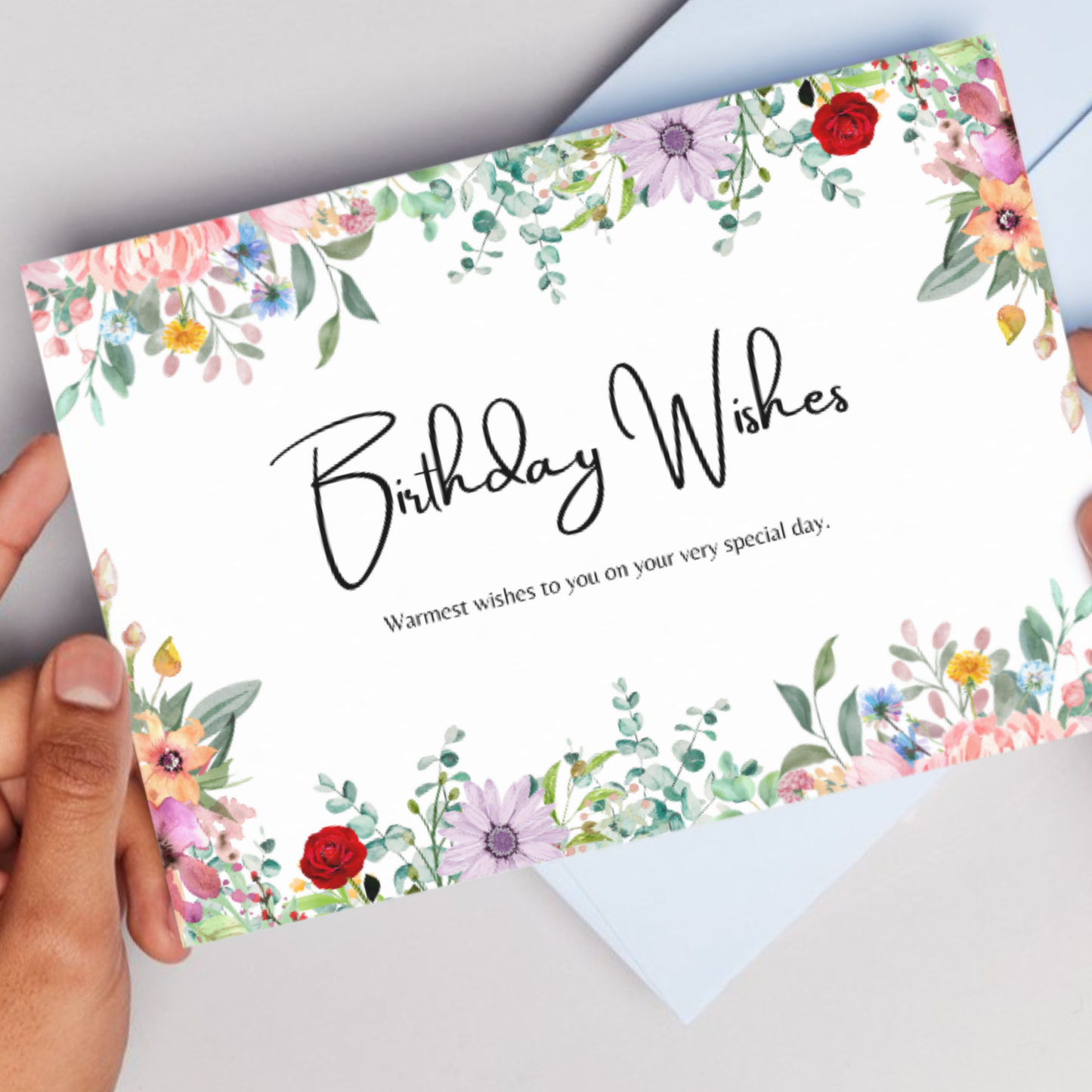 Printable Birthday Card - Floral