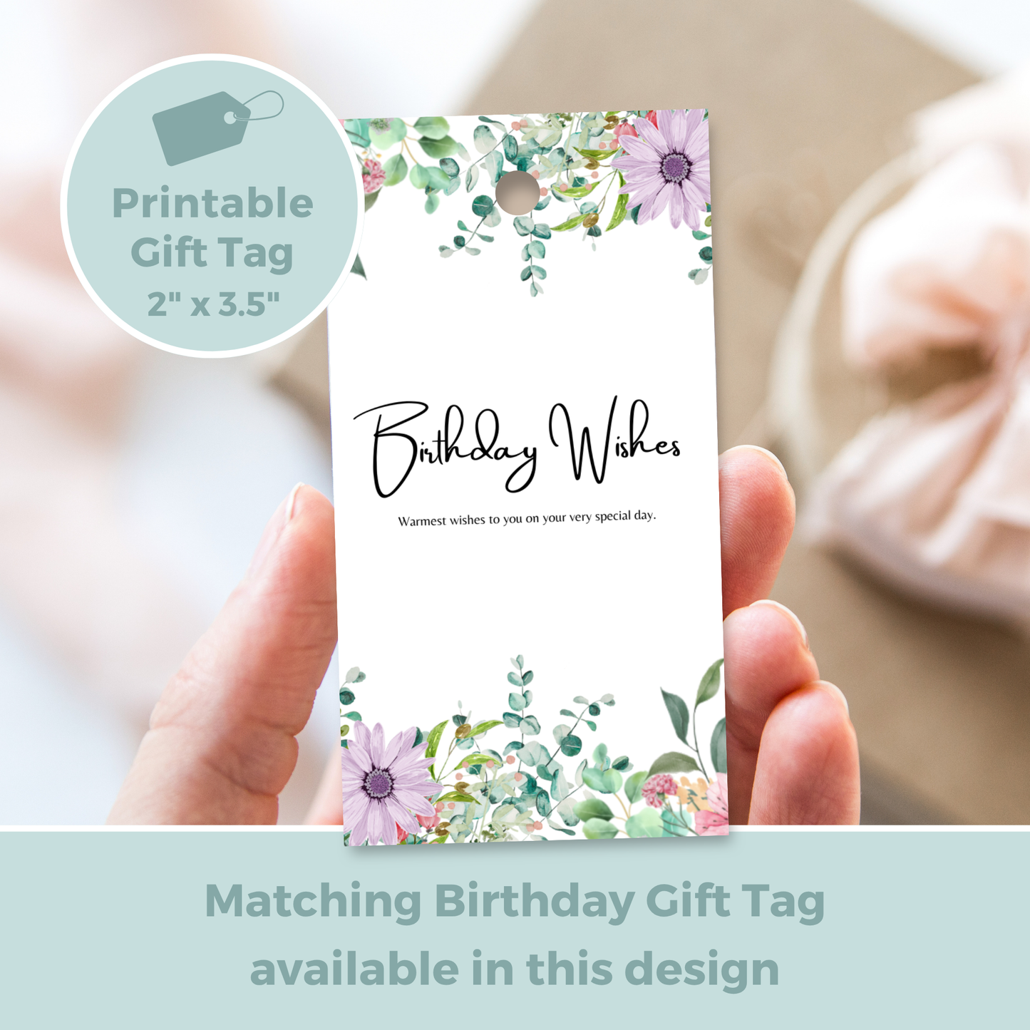 Printable Birthday Card - Floral