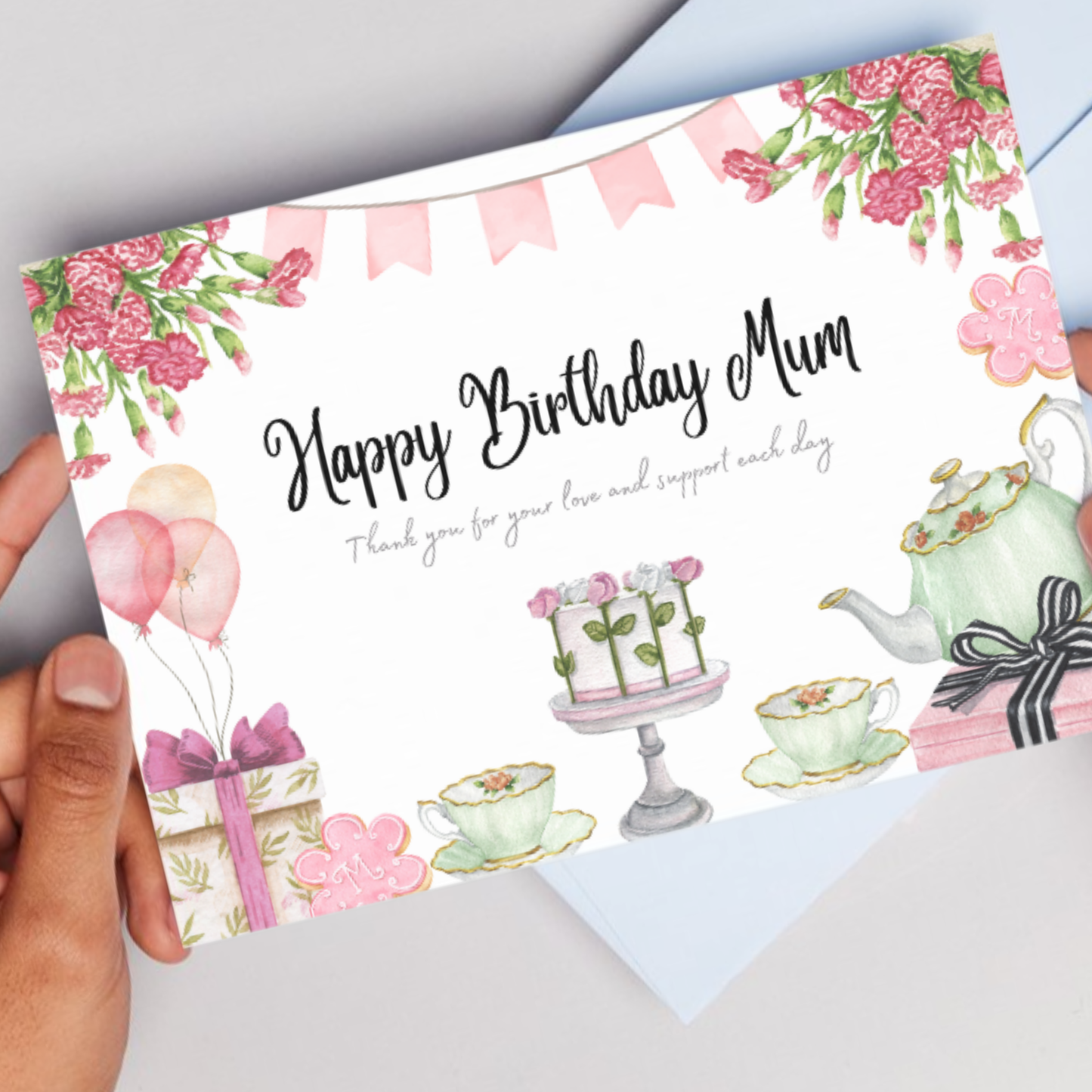 Printable Birthday Card - Tea Party