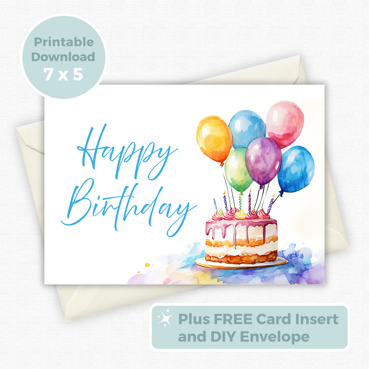 Printable Birthday Card - Floral