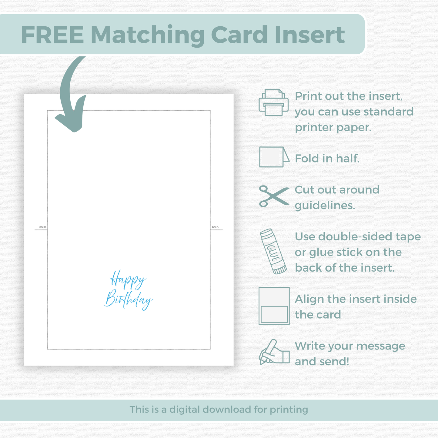 Printable Birthday Card - Floral