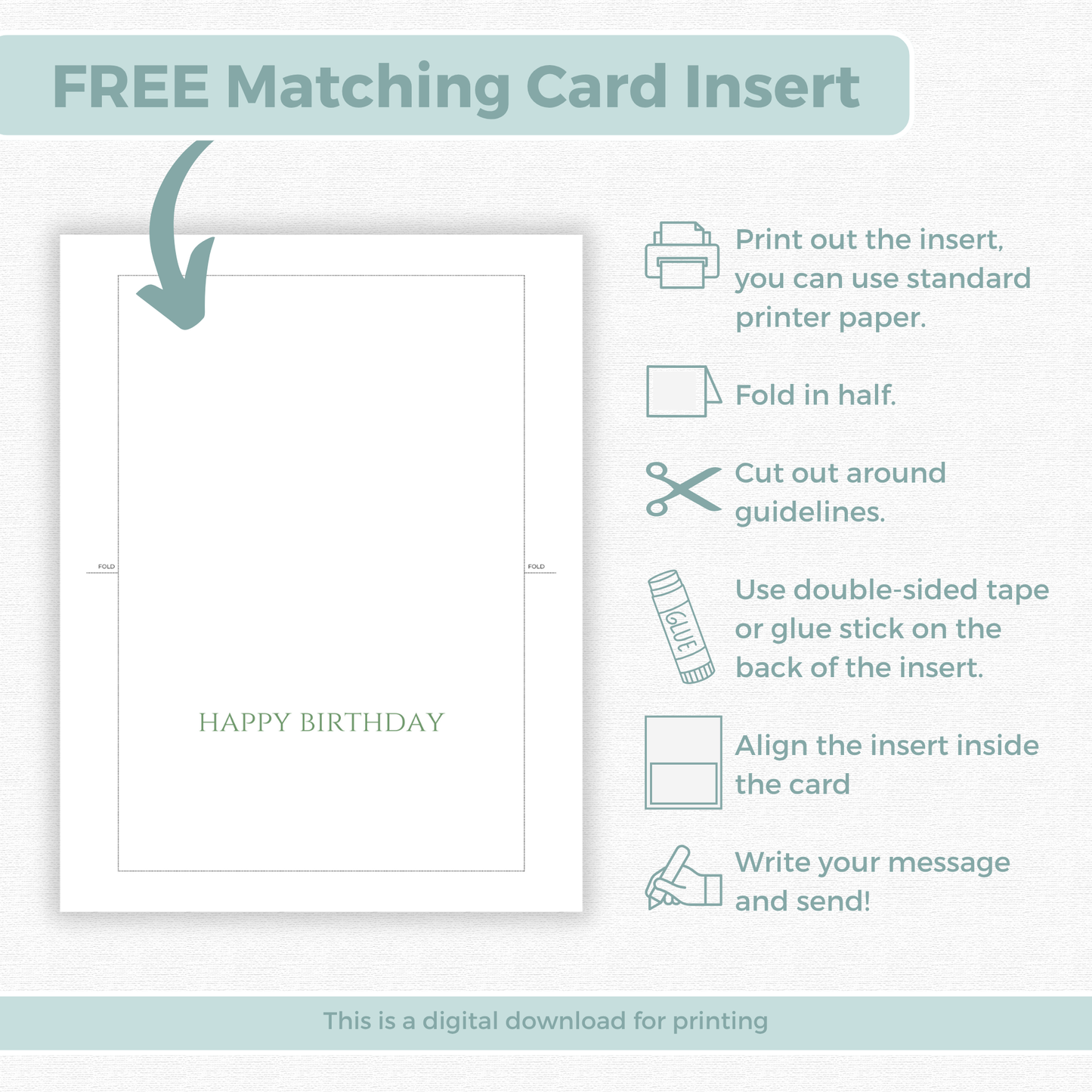 Printable Birthday Card - Pretty Flowers