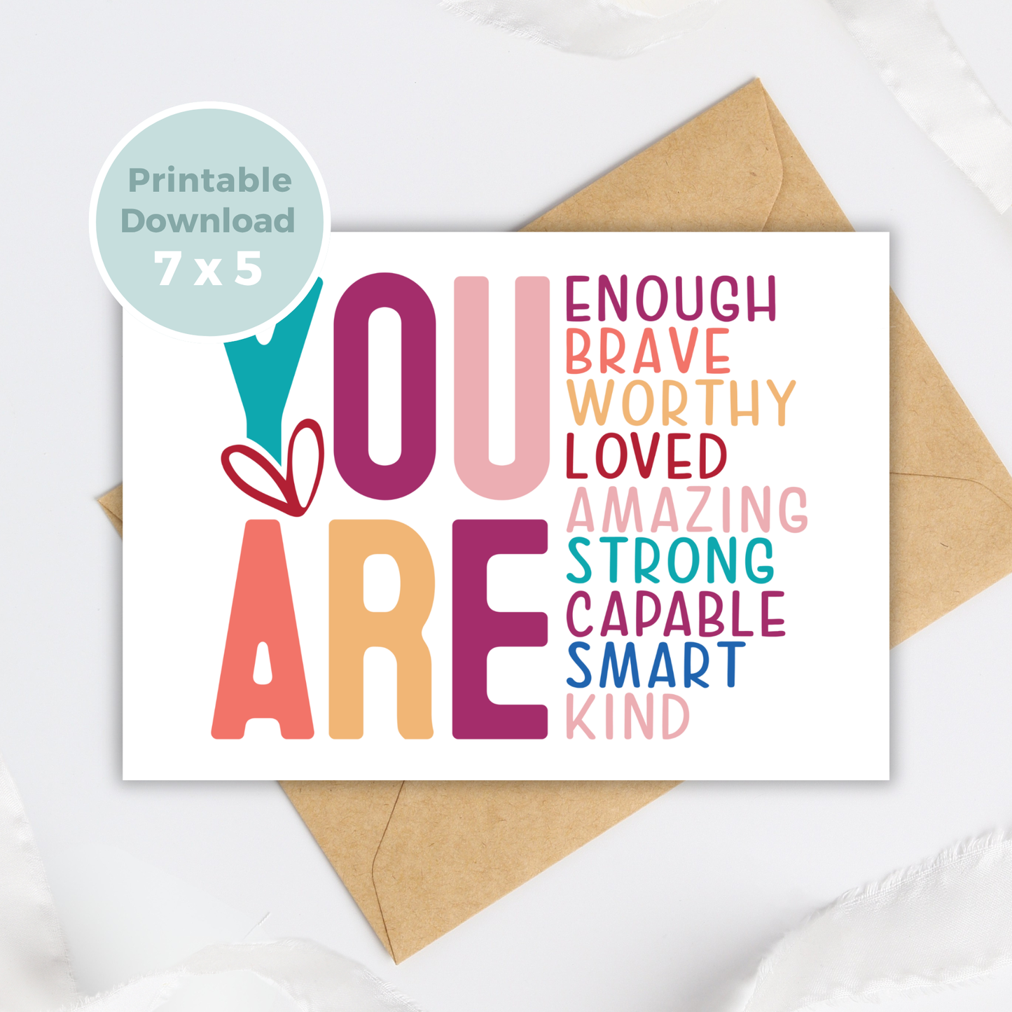 Printable Birthday Card - You Are Enough