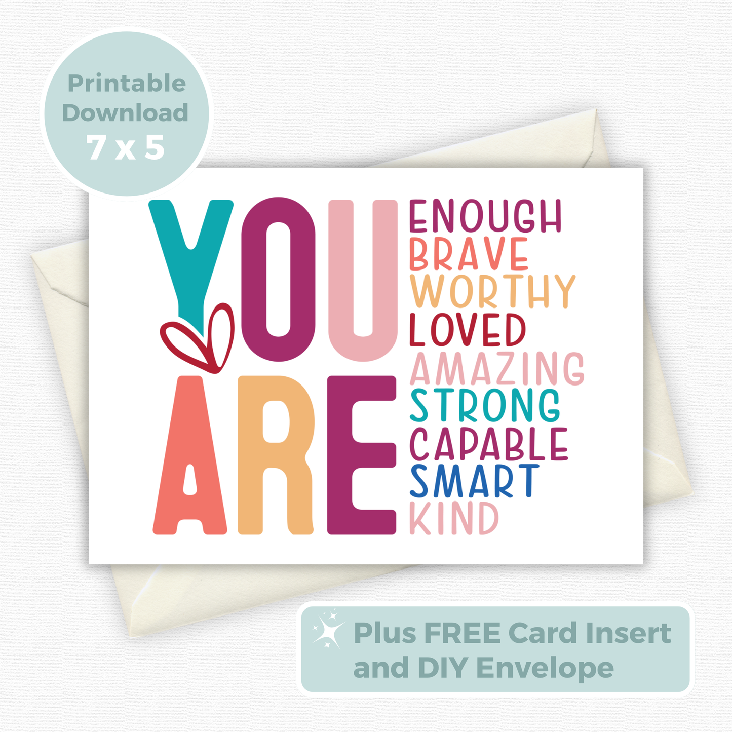 Printable Birthday Card - You Are Enough